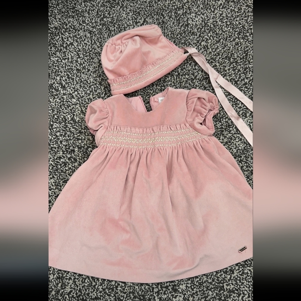 Mayoral Velvet Dress and hat